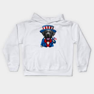 Fourth of July Black Labrador Retriever Kids Hoodie